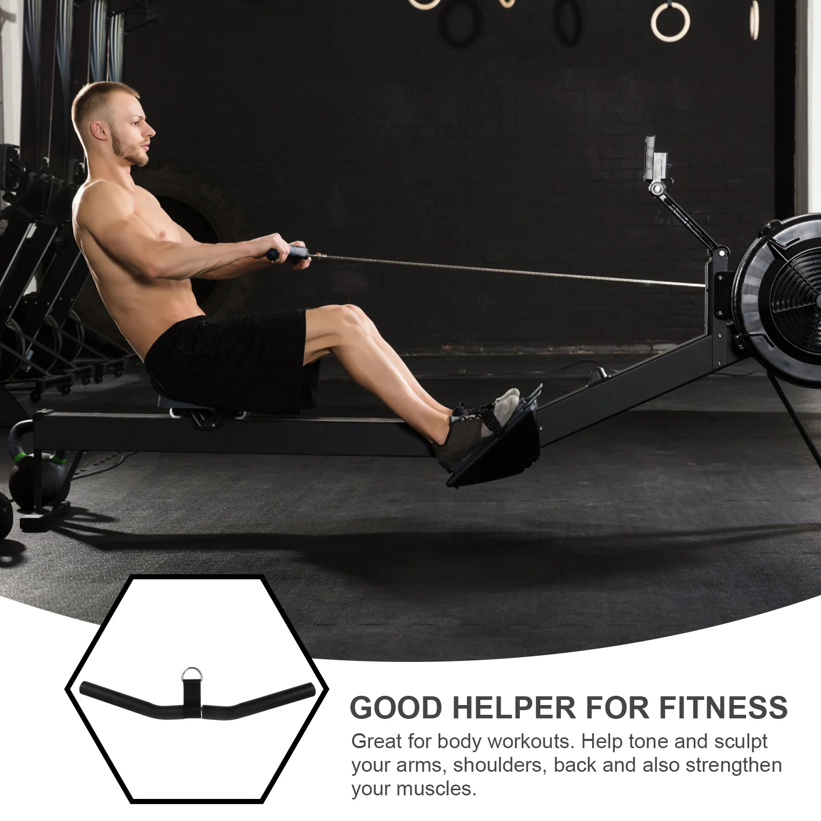 

Muscle Pulling Bar Bicep Tension Rod High Fitness Equipment Portable Home Gym DIY Integrated Tool