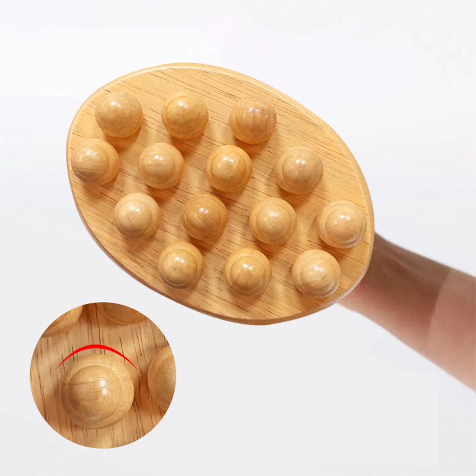 

Wood Massage Brush with 14 Balls Handheld Massage Tool Manual Massager Brush Tool for Sauna Shoulder Thigh Body Contouring SPA