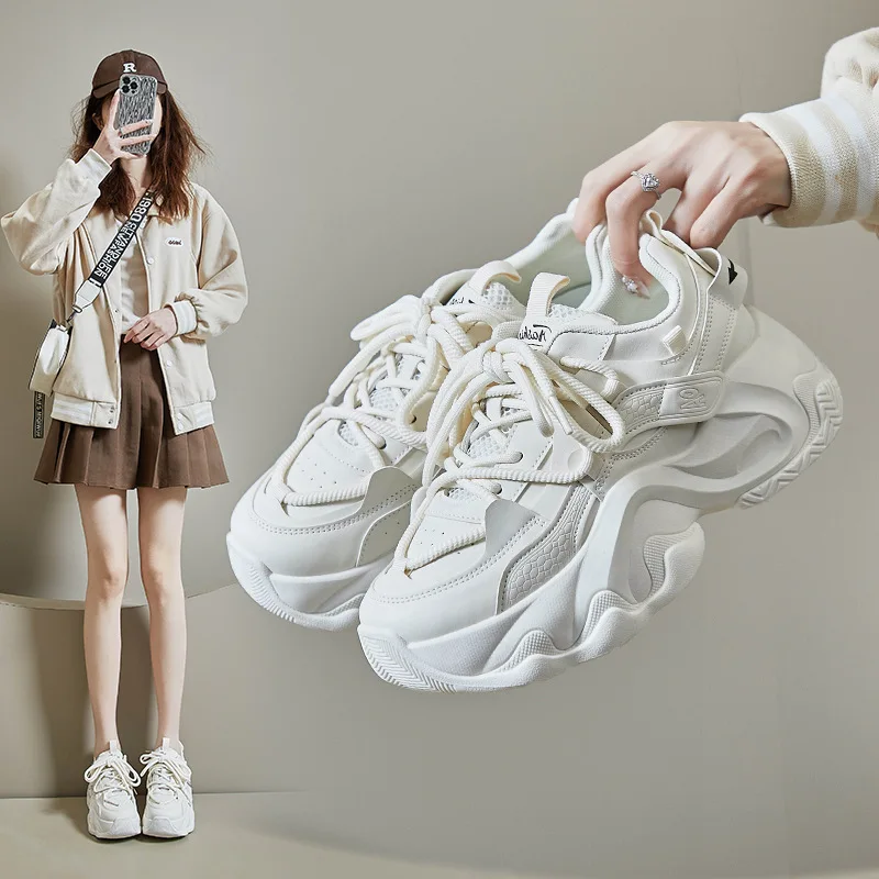 

Women's Spring Retro-Inspired Chunky Sneakers | Athletic-Inspired Platform Shoes Lift for Running & Casual Street Style