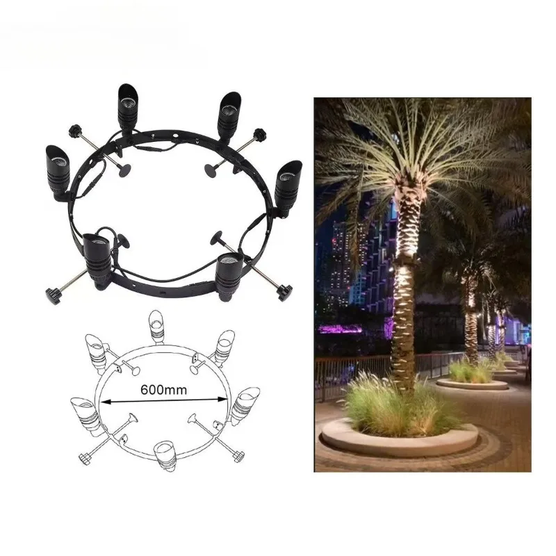 Park Adjustable Light Emitting Diode Spotlight Outdoor Landscape Tree Hug Light Wholesale Special Lighting with Hoop Light