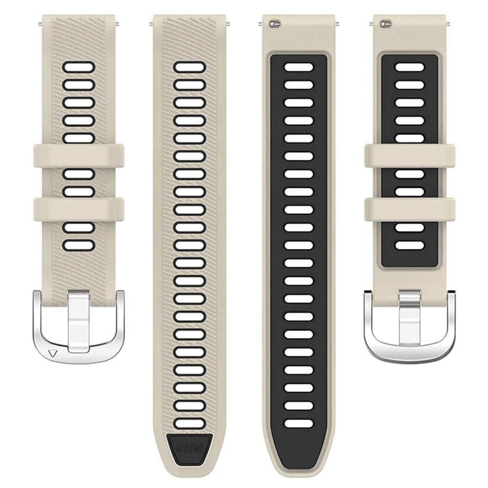 18/22MM Two-Color RUN Steel Buckle Silicone Strap Garmin Forerunner 265S/265 Accessory Replacement Strap