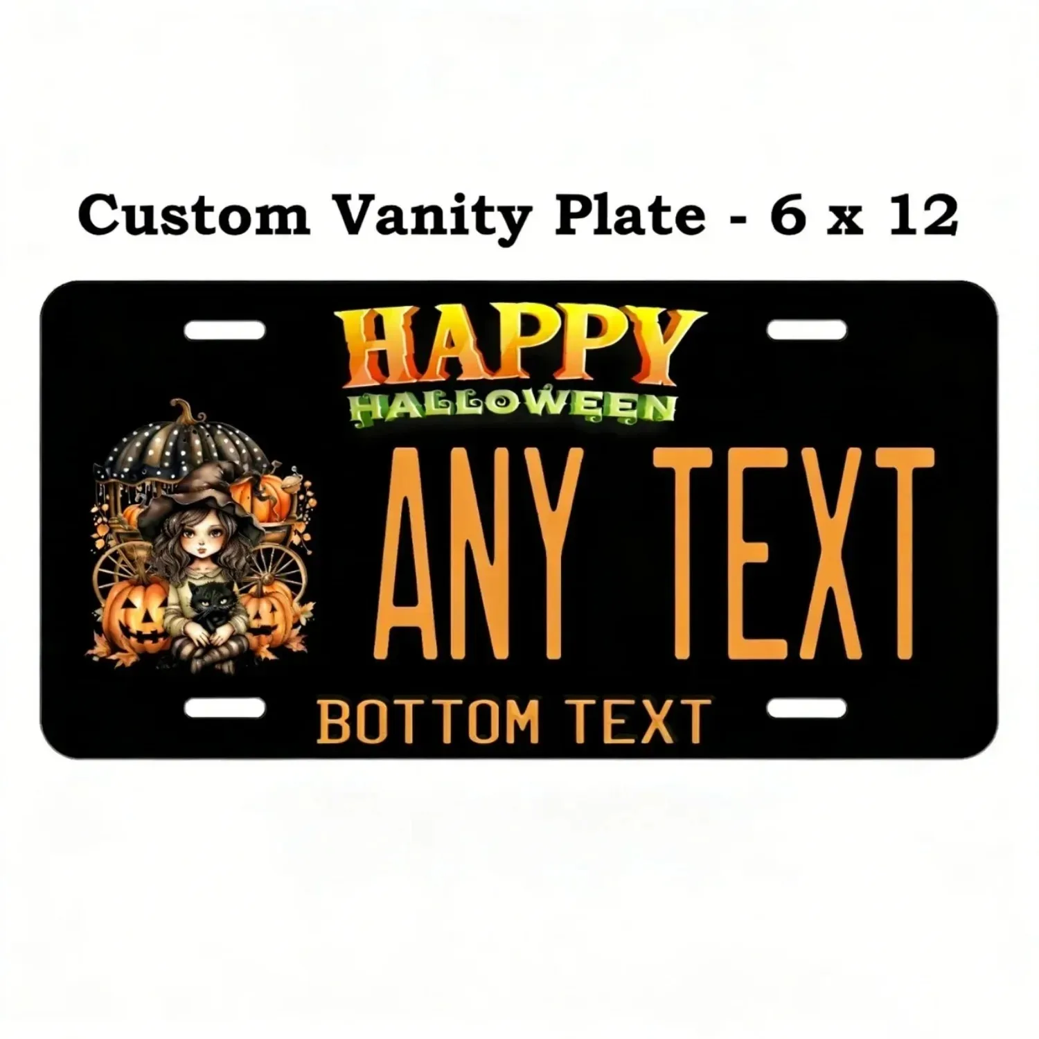 1pc Customizable Happy Halloween Cute Girl Metal Plaque, Vintage Waterproof Dustproof Ornament for Home Wall Decor (Decor Only)