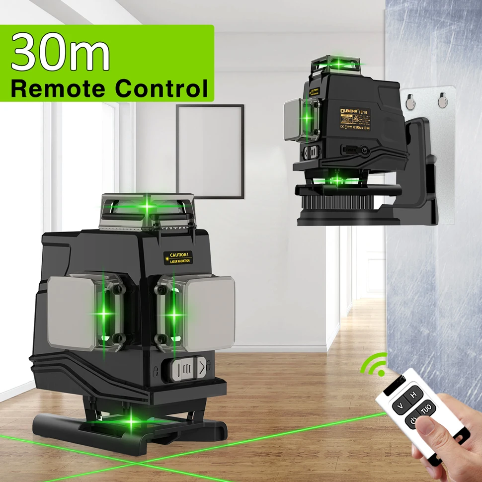 Imagem -03 - Clubiona-feixe Verde Laser Nível 4d 16 Linhas com Suporte Magnético e Bateria de Iões de Lítio 5000mah Ferramentas Diy