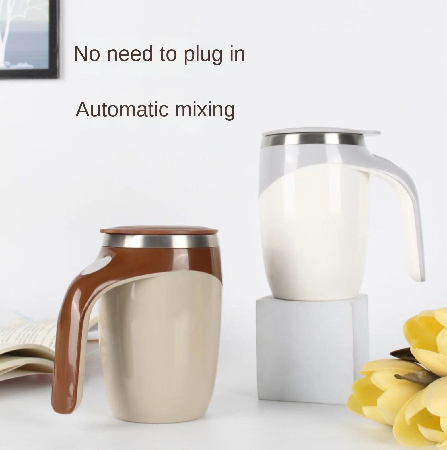 1pcs Automatic Stirring Magnetic Mug Rechargeable Model Stirring Coffee Cup Electric Stirring Cup Lazy Milkshake Rotating Cup