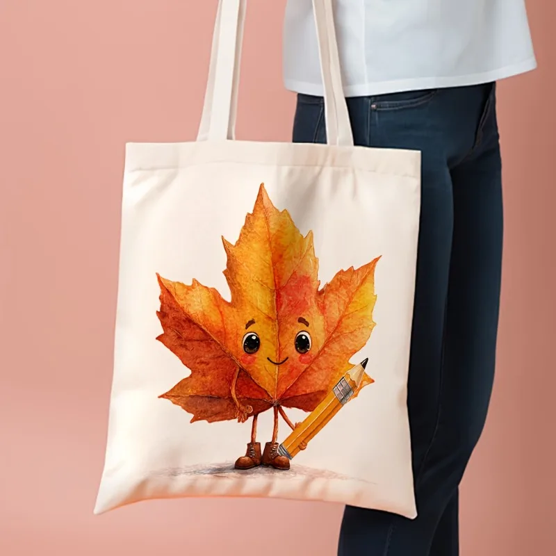 Durable Canvas Tote Bag Retro Tropical Palm Sunset Print Women Shoulder Bag Large Capacity For Beach Travel Western Home
