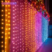 Luces de Guirnalda de Hadas USB con 8 Modos para Decoración Navideña del Hogar, Luces LED de Cortina con Control Remoto para Dormitorio y Bodas
