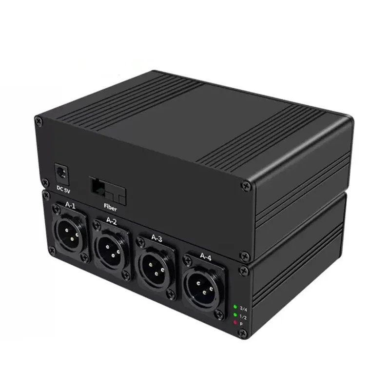20Km XLR Audio Fiber Extender over Single Model SC Optical Fiber Cable Broadcast Grade 4 Channels XLR Balanced Audio Transceiver