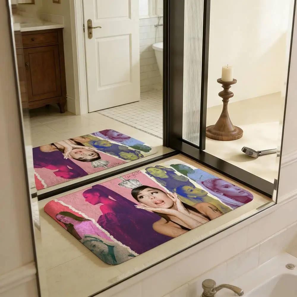 Pop Singer A-Ariana G-GrandeS Bathroom Mat Kids Room Bedroom Decoration Balcony Anti-Slip Doormat Living Room Bedside Area Rugs