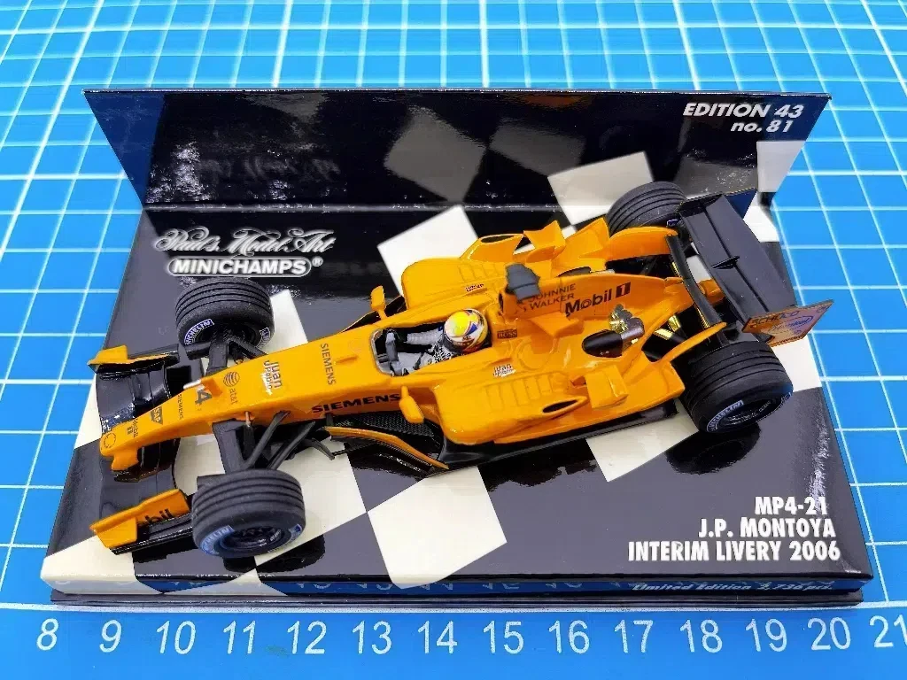 Minichamps 1:43 F1 MP4-21 2006 Montoya Test Vehicle Simulation Limited Edition Resin Metal Static Car Model Toy Gift