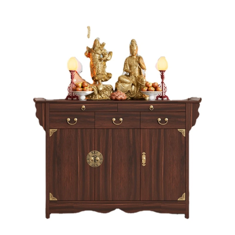 XL Lord Guan the Second Guanyin Altar Buddha Shrine Modern Buddha Shrine God Counter God of Wealth Solid Wood