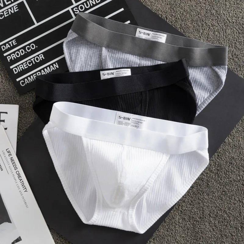 Autumn and winter new cotton threaded briefs, high split U convex large bag, sweat-absorbing and breathable cross-border S247
