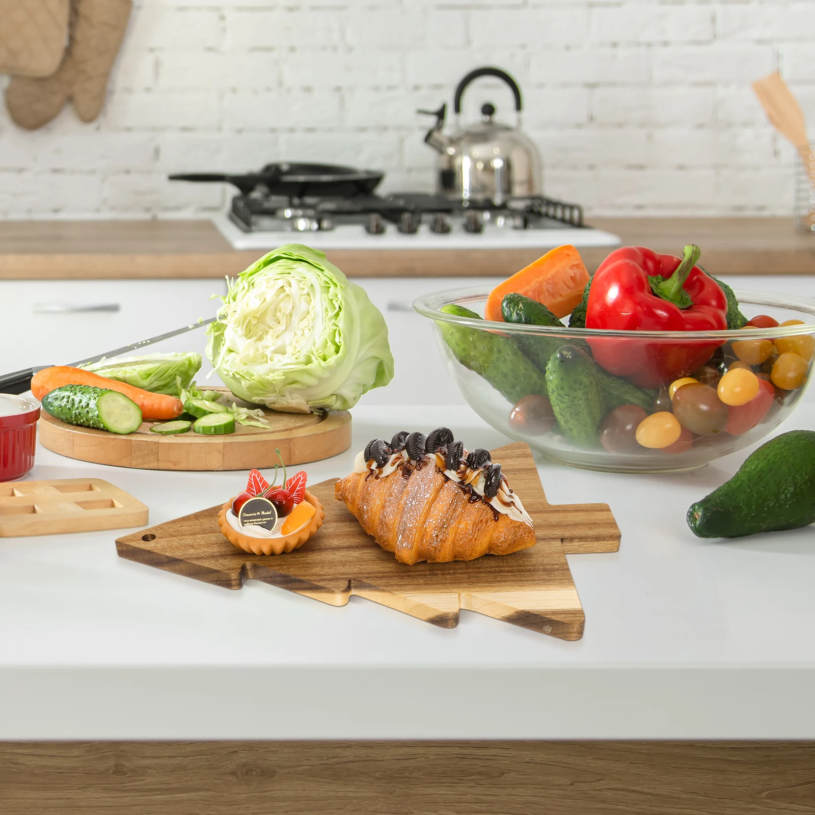 

Christmas Cutting Board Wooden Plate Serving Tray Crafted Party Gifts Charcuterie Boards Kitchen