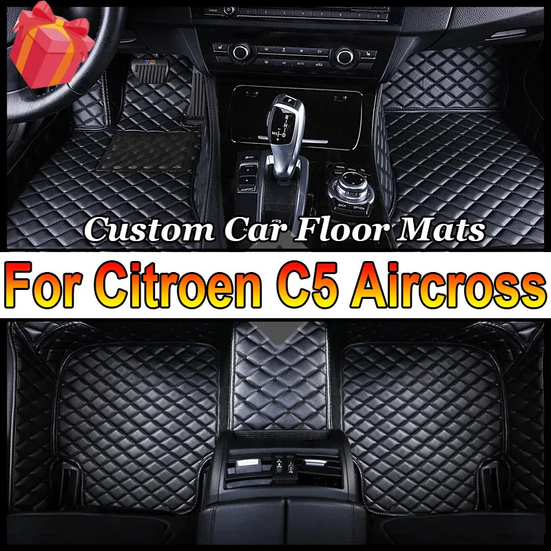 Car Floor Mats For Citroen C5 Aircross 2018~2022 Leather Mat Durable Pad Auto Rugs Carpets Interior Parts Car Accessories 2019