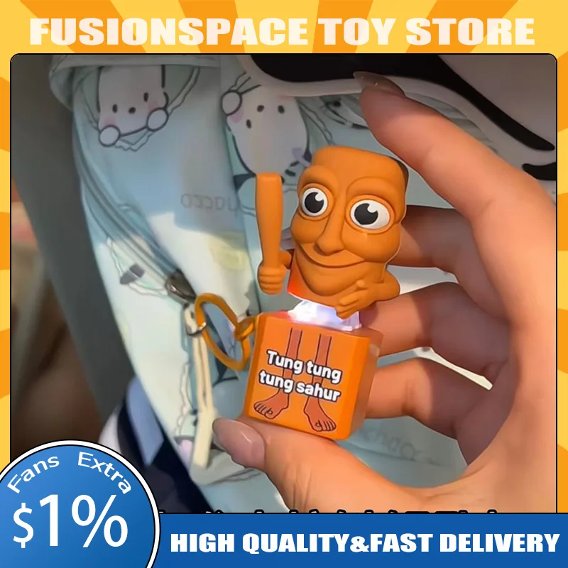 

Tungtungtung Sahur Toys Wooden Stick Man Button Keychain Luminous Language Pendant Anime Peripheral Model Decorative Gift Toys