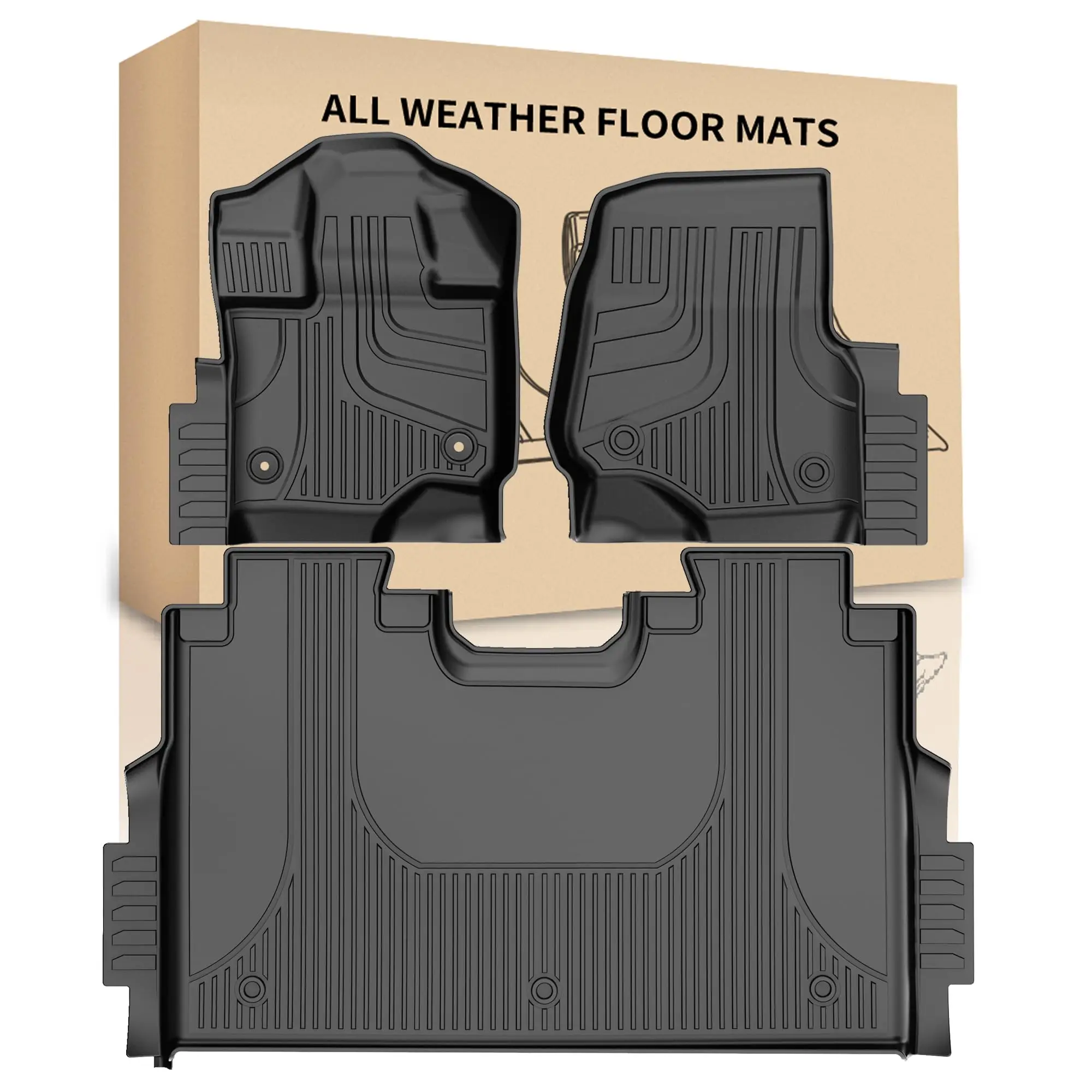 

Оригинальные коврики для Ford F150/2022-2025 F-150 Lightning SuperCrew Cab 2015-2025 гг., резиновые всепогодные напольные вкладыши на заказ