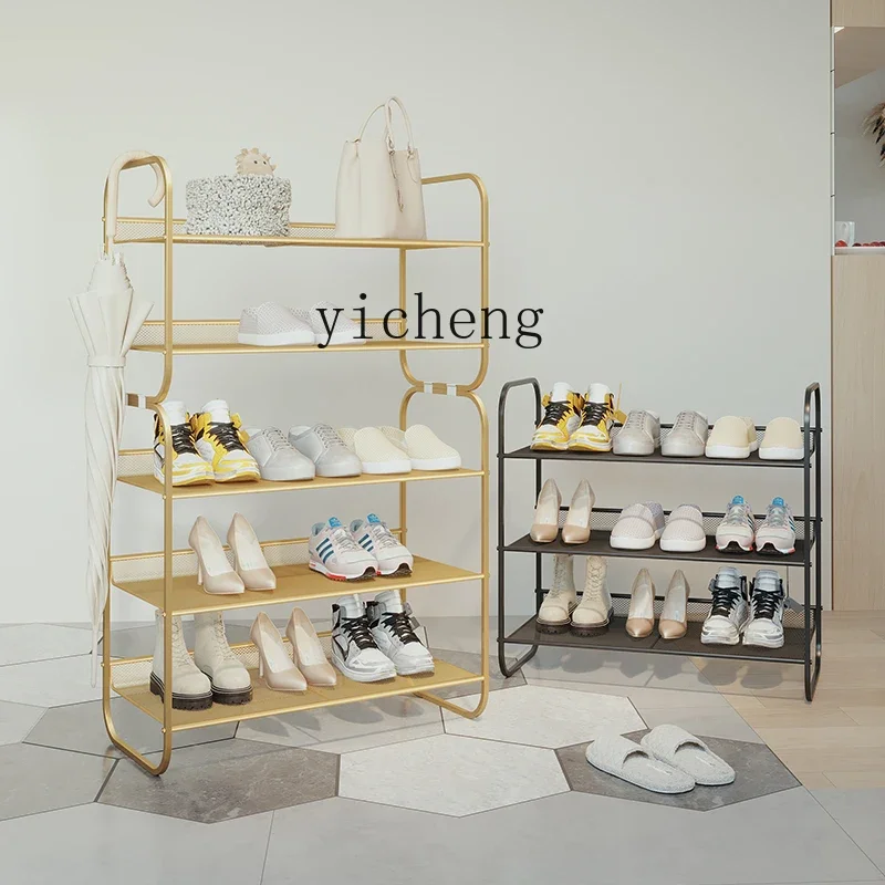 

dormitory entrance shoe rack household space saving simple small shoe cabinet light luxury small narrow wrought iron