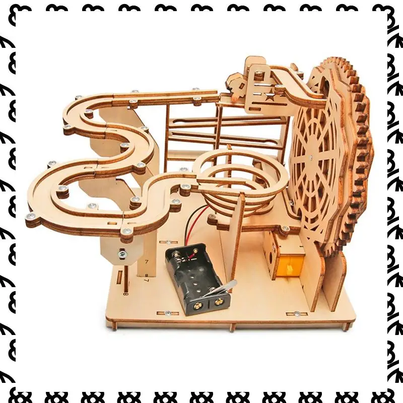 

A07I DIY научный электрический трековый мяч деревянный электрический трекбол ручной работы строительный блок в сборе