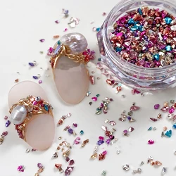 1box Japanese Nail Baroque Pearl Rhinestones Charms Small Diamond Vintage Parts Press on Nails Decoration Manicure