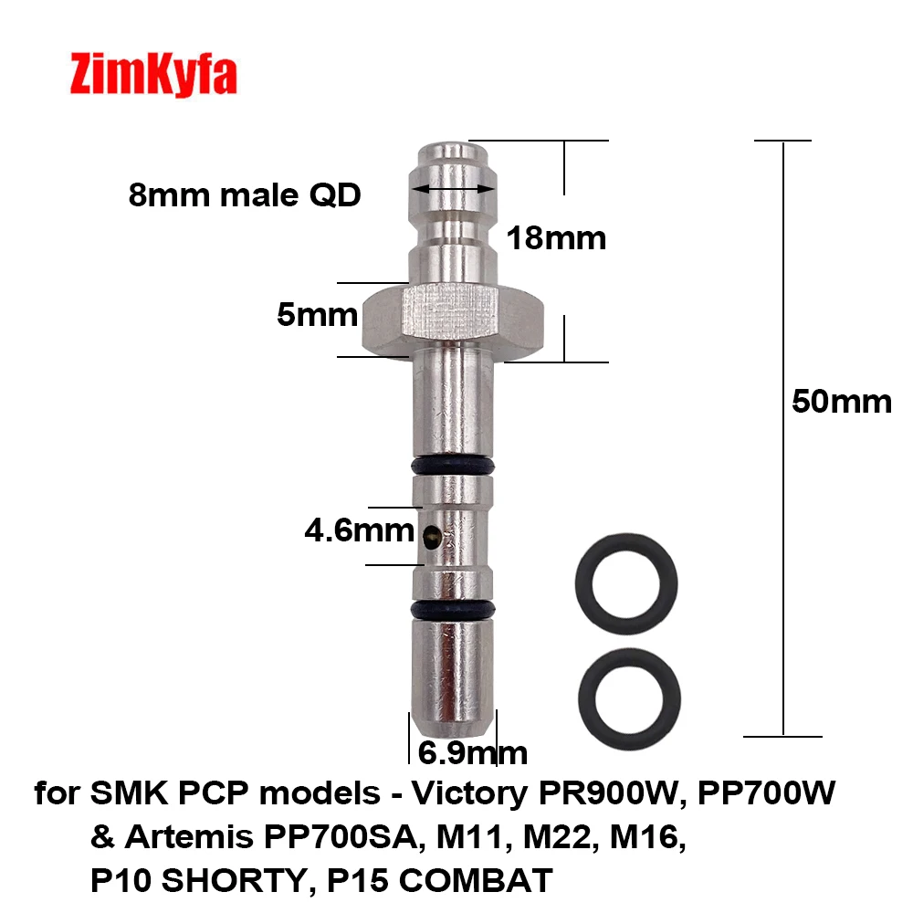 Sonda de llenado rápido de aire, repuesto para FX Hatsan,BSA,Webley,SMK Artemis, Grillo, WEIHRAUCH,Walther Rotex R8 y RM8 Brocock