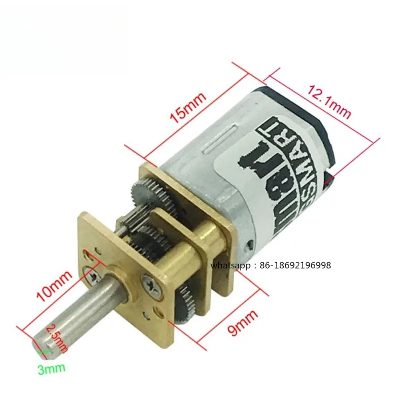 1pc Bringsmart N20 Micro motor Electric gearbox motor 3v 6v 12v 15/30/50/60/100/200/300/500/600/1000/1500rpm Customized D Shaft
