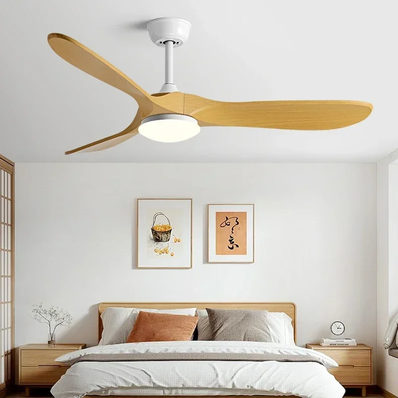 Modern 42/52/60Inch 3 ABS blade DC 30W pure copper motor Ceiling Fan with Remote Control and Full Spectrum 24W LED Light