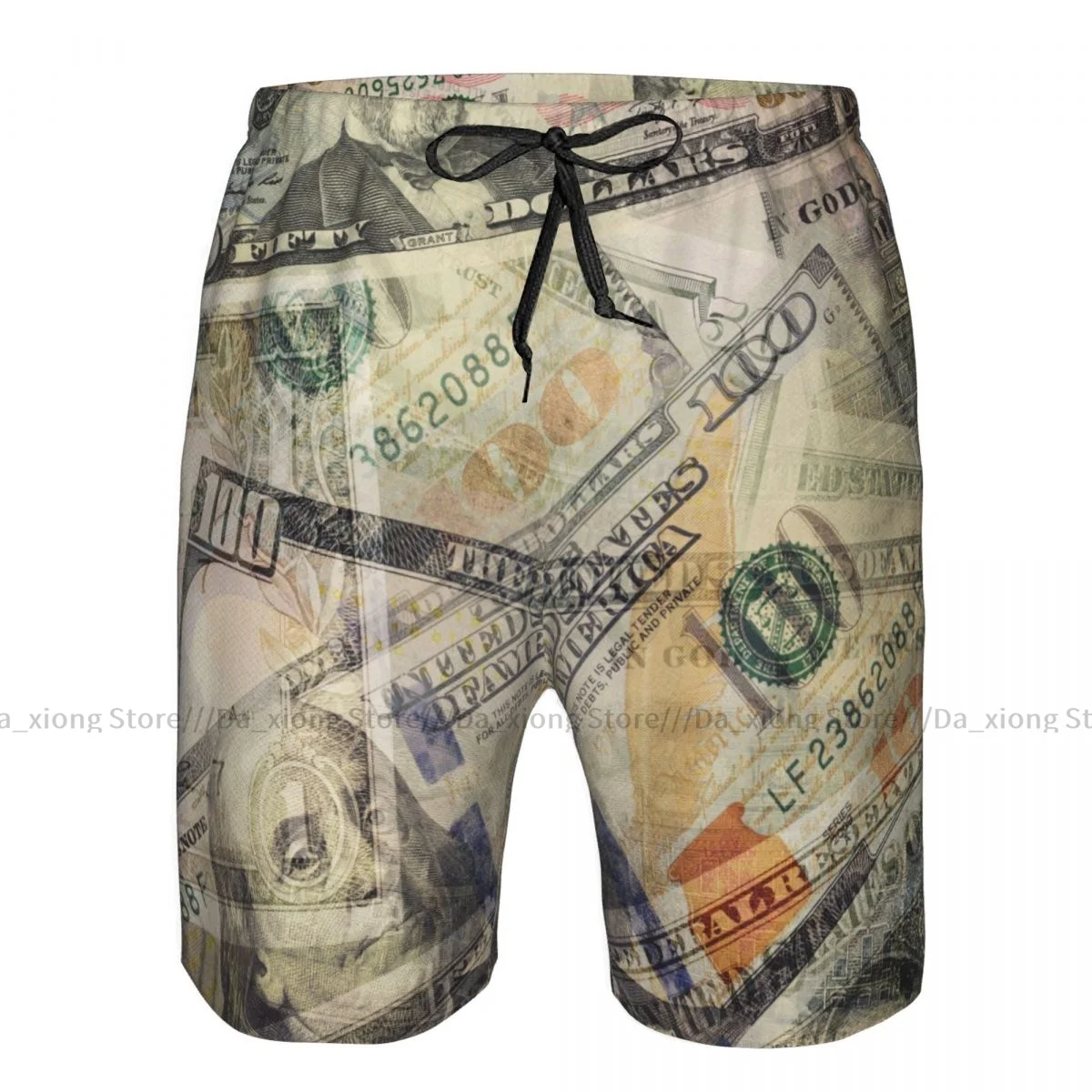 Man Swimwear Bills Money Swim Shorts Trunks Beach Board Shorts Swimming Swimsuits