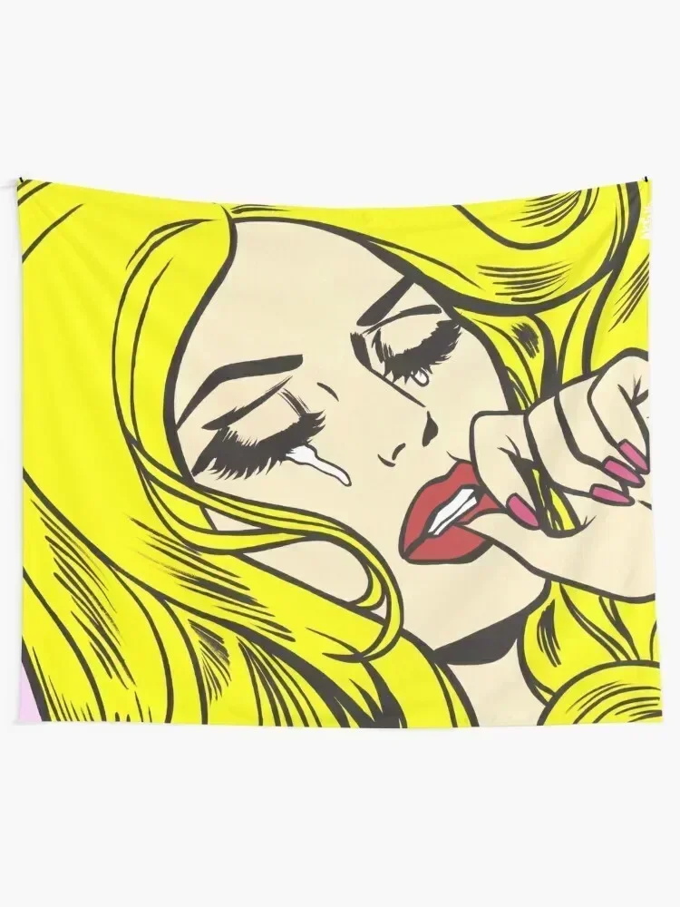 Blonde Crying Comic Girl Tapestry Bedroom Deco Room Aesthetic Decor Decoration Aesthetic House Decorations Tapestry