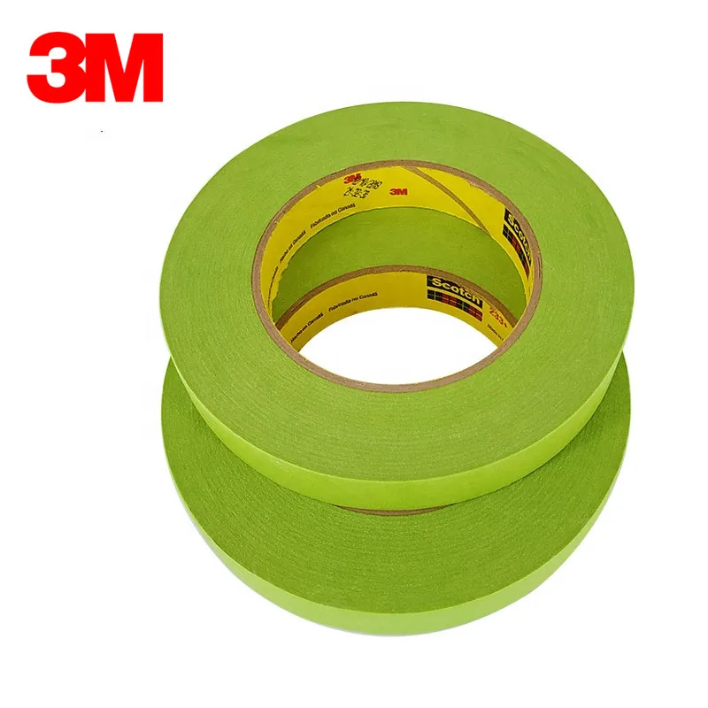 3M 233+ Green Performance Masking Tape High Temperature Turning  Paper Automobile Painting 18mmx55M/roll , Dropshipping