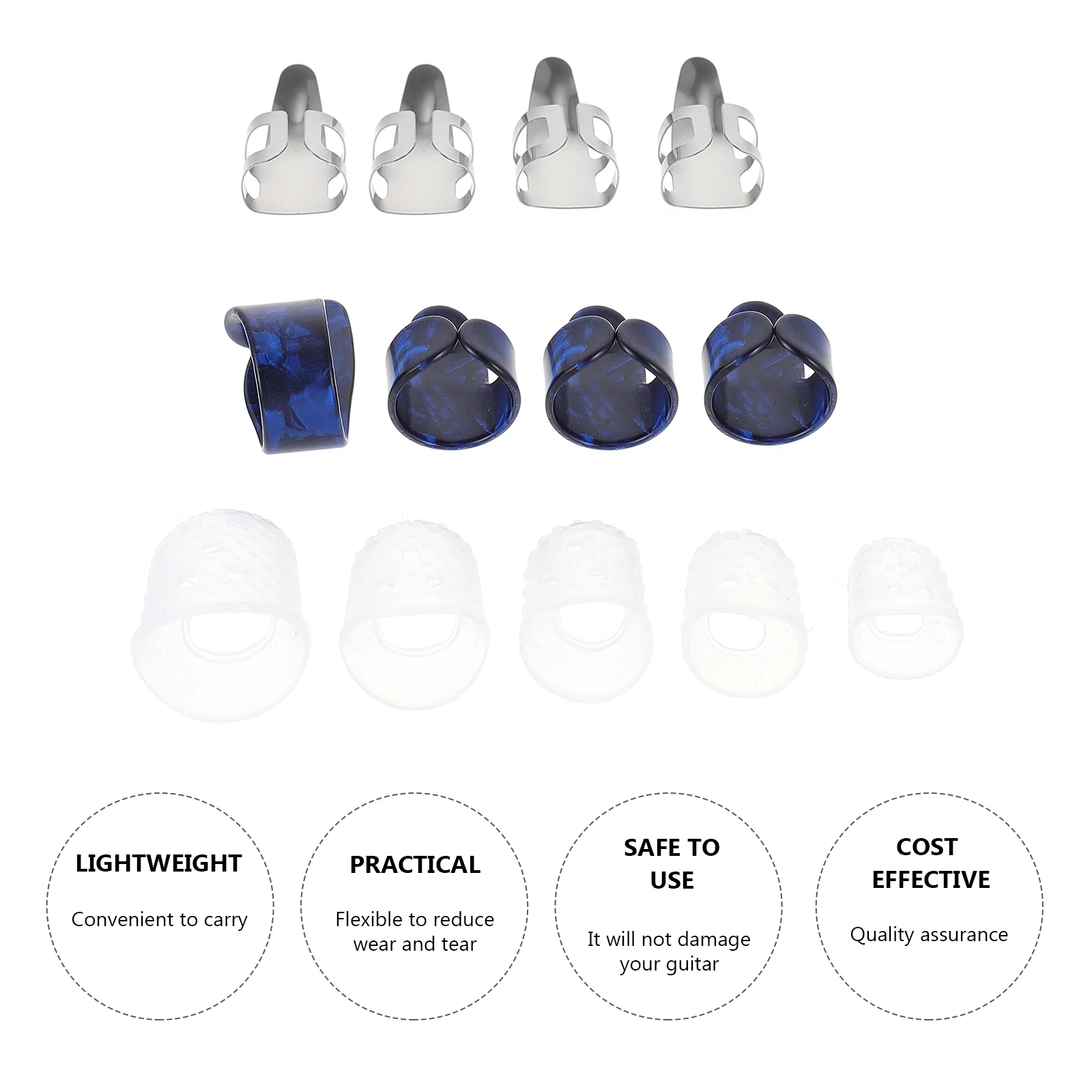 

Guitar Fingertip Guards Set Meal Protectors Protective Case Hand Stainless Steel