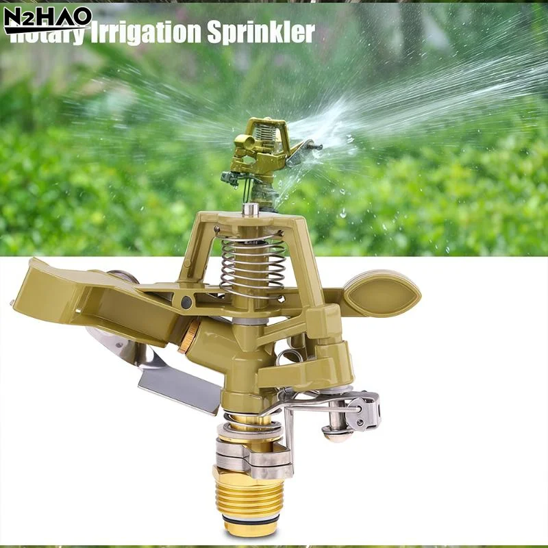 1PC 1/2 3/4 Inch Metal Pulsating Sprinkler 360 Degree Rocker Arm Rotating Lawn Watering Sprinklers For Garden Irrigation System