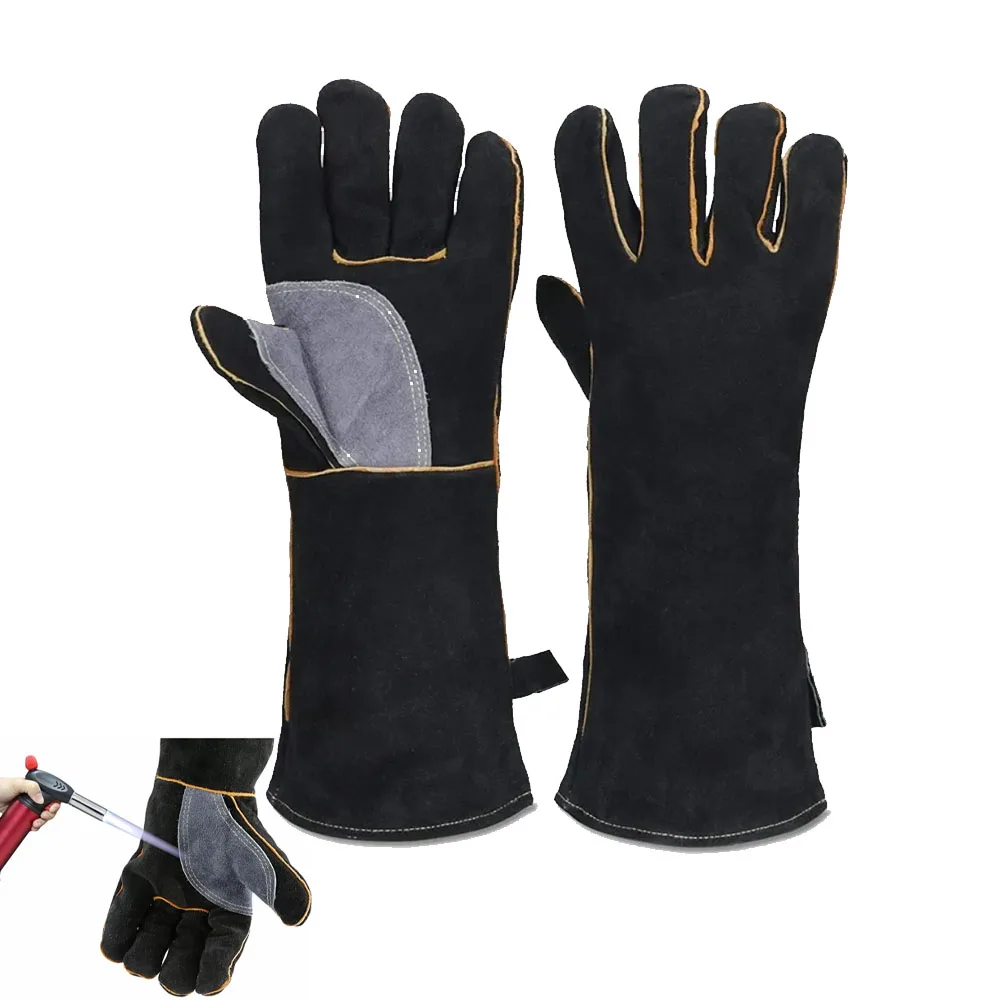 Luvas à Prova de Fogo, Resistentes ao Calor, Luvas para Lenha, Isoladas Térmicamente, Resistentes a Mordidas para Cozinha, Churrasqueira, Forno, Fogão ao Ar Livre