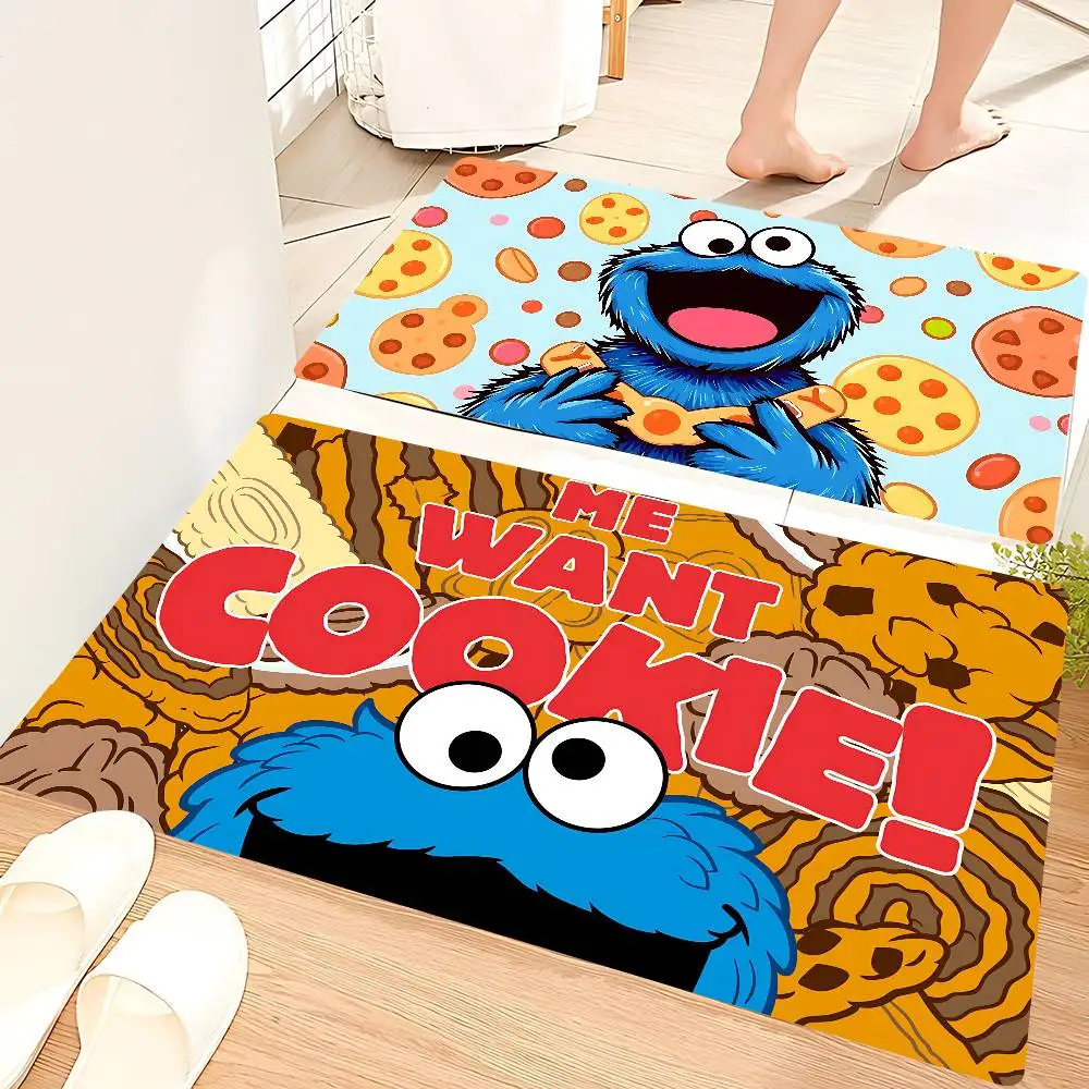 الكرتون كوكي الوحش إلمو سجادة باب الشمال نمط المنزل ممسحة الحمام المرحاض الحصير غرفة نوم الفومبرا