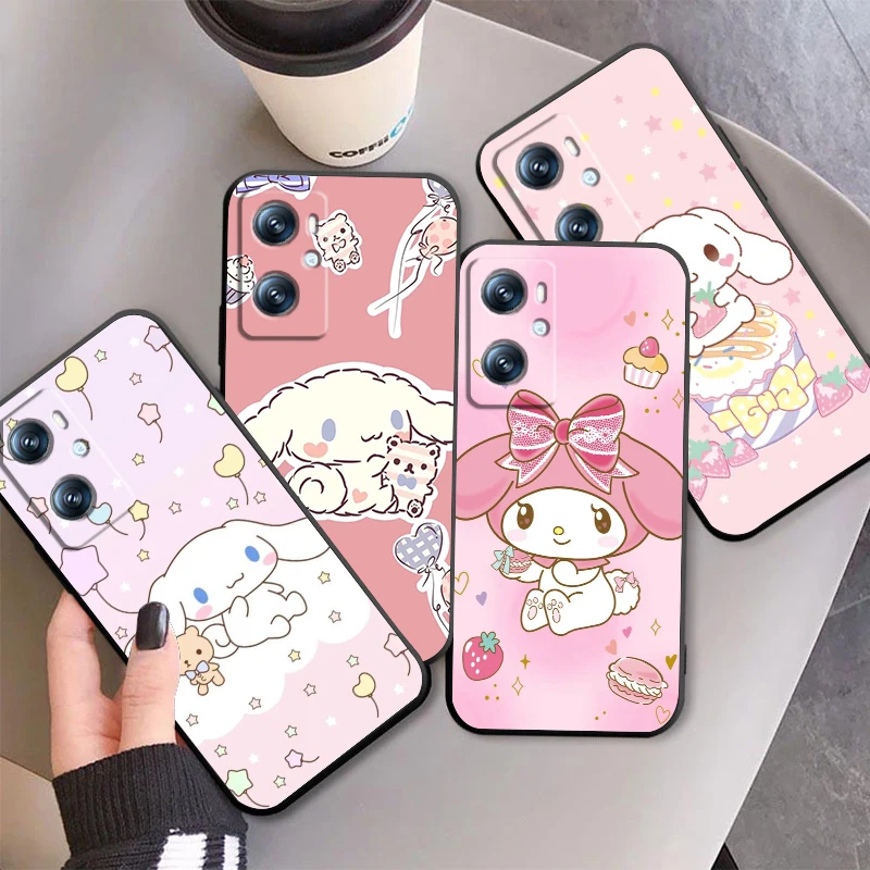 

Sanrio Cinnamoroll Pochacco For OPPO Find X6 X5 X3 A54S A5 A94 A16 A53S A57 A74 A72 A98 A78 A96 A9 5G Black Cover Phone Case