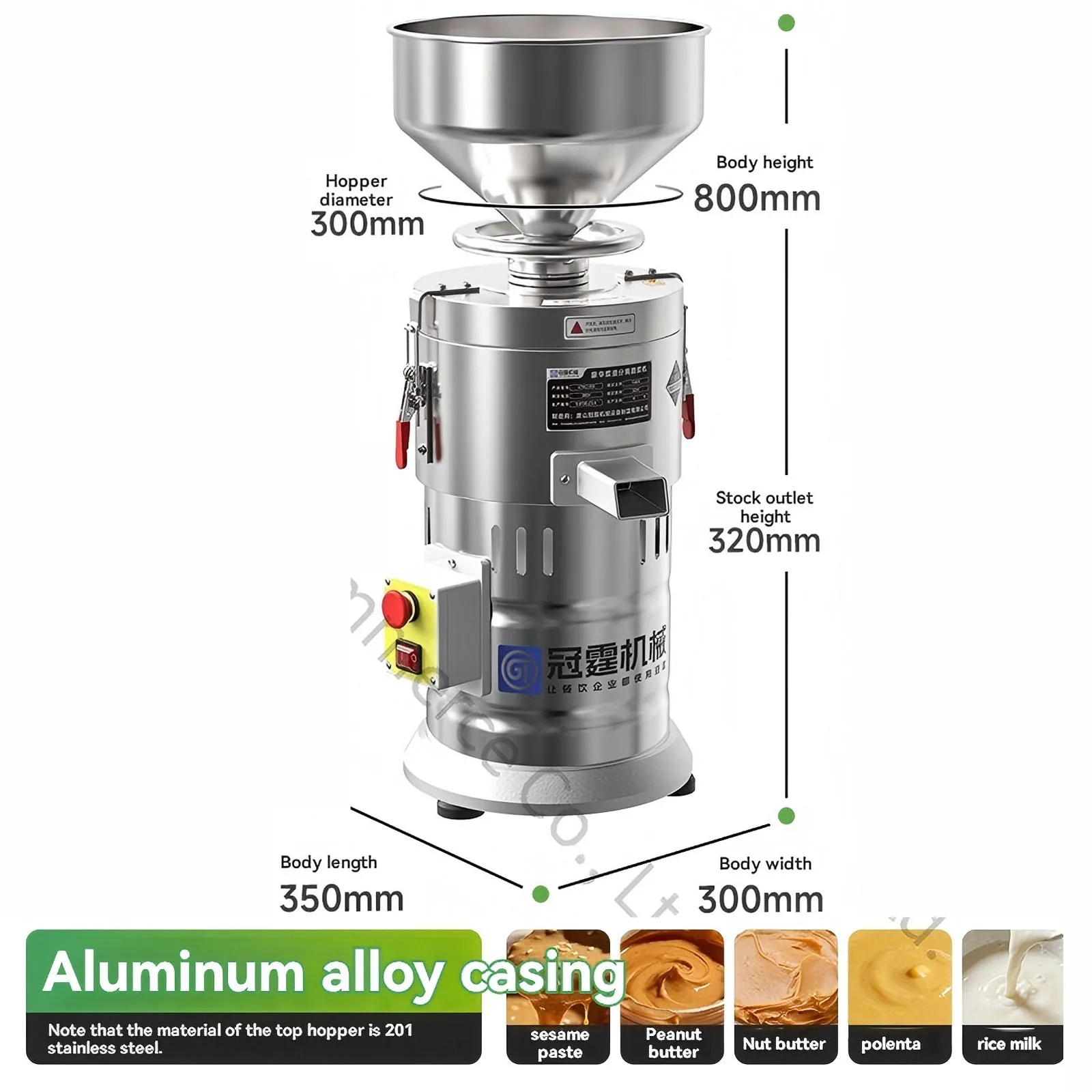 Molino Comercial Tipo 135 para Pasta de Sésamo, Máquina para Moler Nueces, Mantequilla de Cacahuete, Pulpa de Arroz, Molino de Maíz, Máquina para Moler Arroz