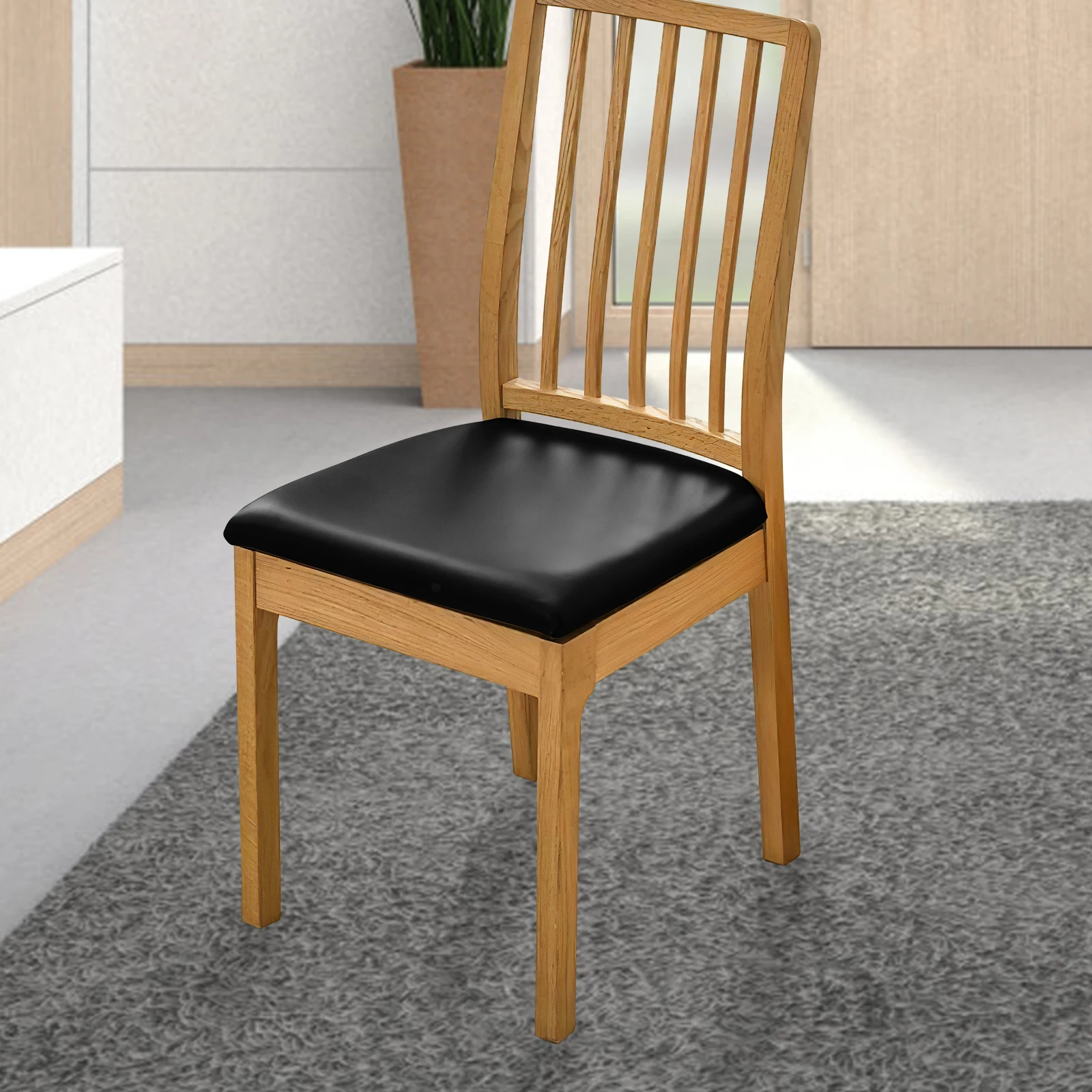

Elastic Stretch Chair Seat Covers Artificial Waterproof Decorative Dining Room Chair Protector Wear Resistance Cover For