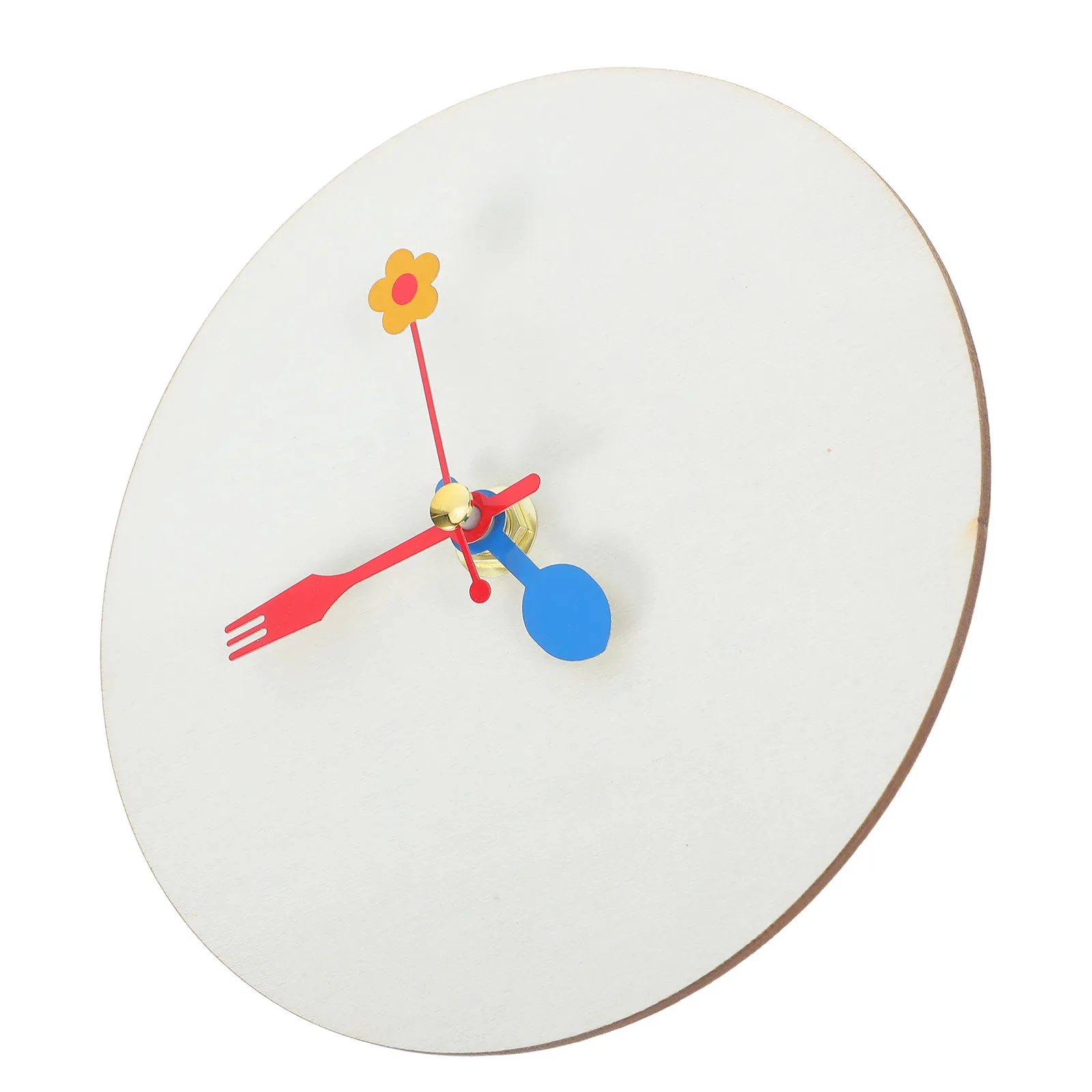 1Set Blank Wooden Clock Face Round with Numerals for DIY Craft Clock Making Kit Educational Teaching Aid Painting Decorative