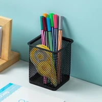MOTARRO 1Pcs Pencil Holder Office Desk Metal Mesh Square Round Pen Pot Cup Case Container Organiser Durable Pencil Case 6