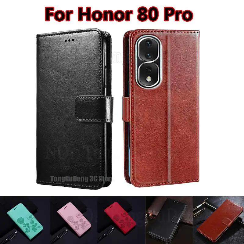 

on Etui Honor 80 Pro ANP-AN00 6.78" Case Wallet Business Phone Funda Coque For чехол Honor 80Pro Honor80 Pro Leather Flip Cover