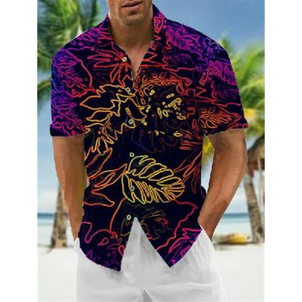 Chemise hawaïenne à manches courtes pour hommes, haut respirant, vêtements décontractés, mode estivale