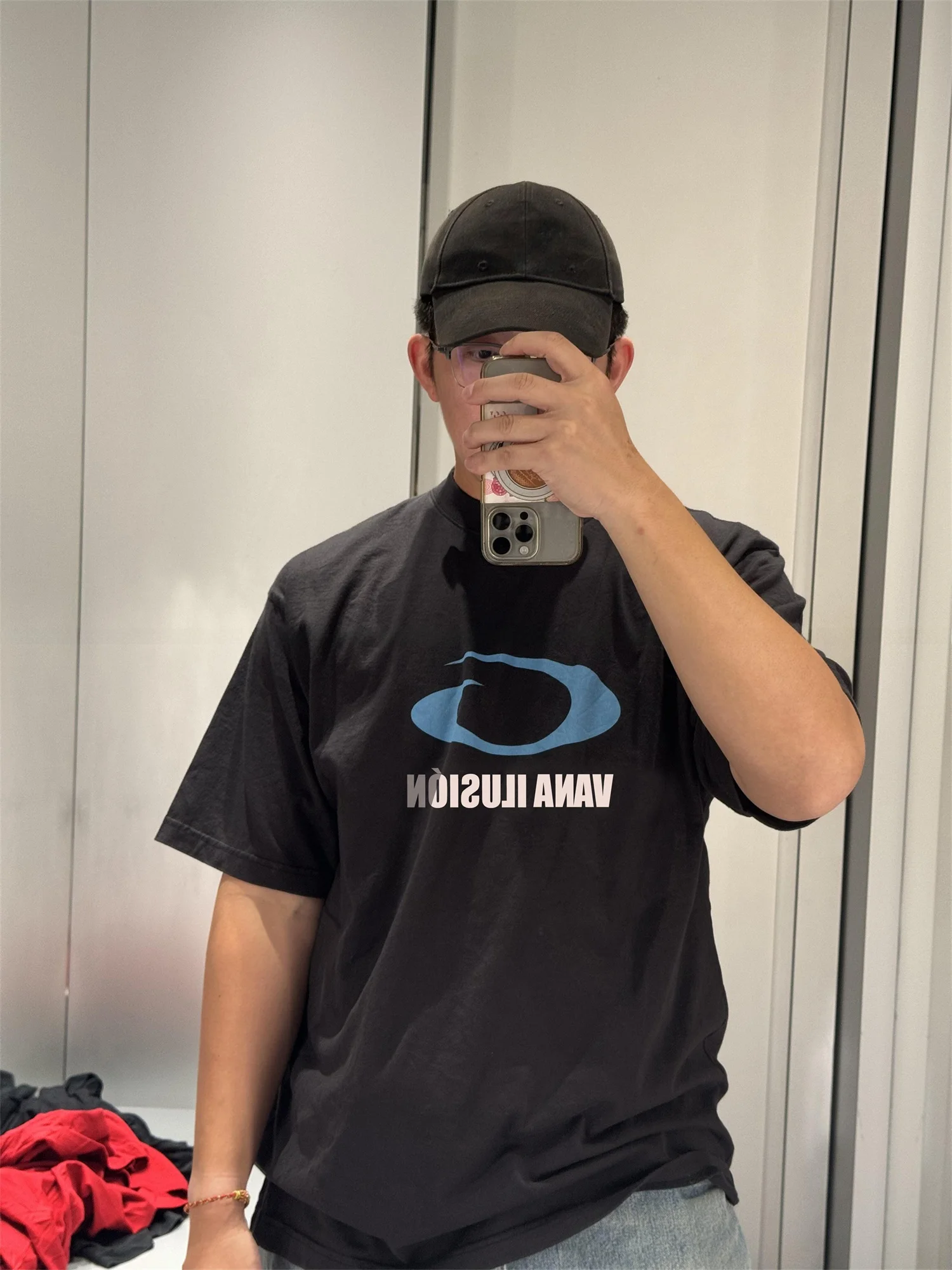 

Футболка VANA ILUSION Loop Series с синим кольцом и буквенным принтом, модная хлопковая дышащая футболка для пар Ciwalk