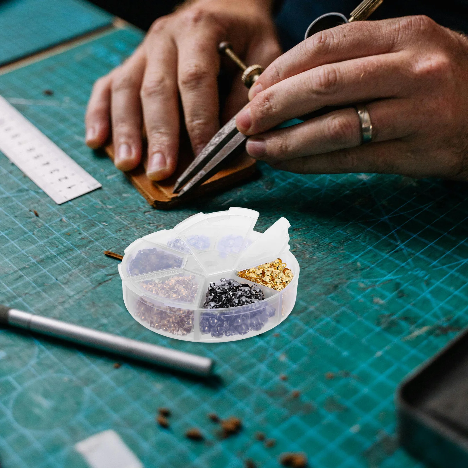 600 قطعة مشبك نهاية القلادة لصنع المجوهرات حبة معدنية تلميح عقدة يغطي أضعاف أكثر من المشبك المناسب تجعيد الخرز موصل-تقوم بها بنفسك