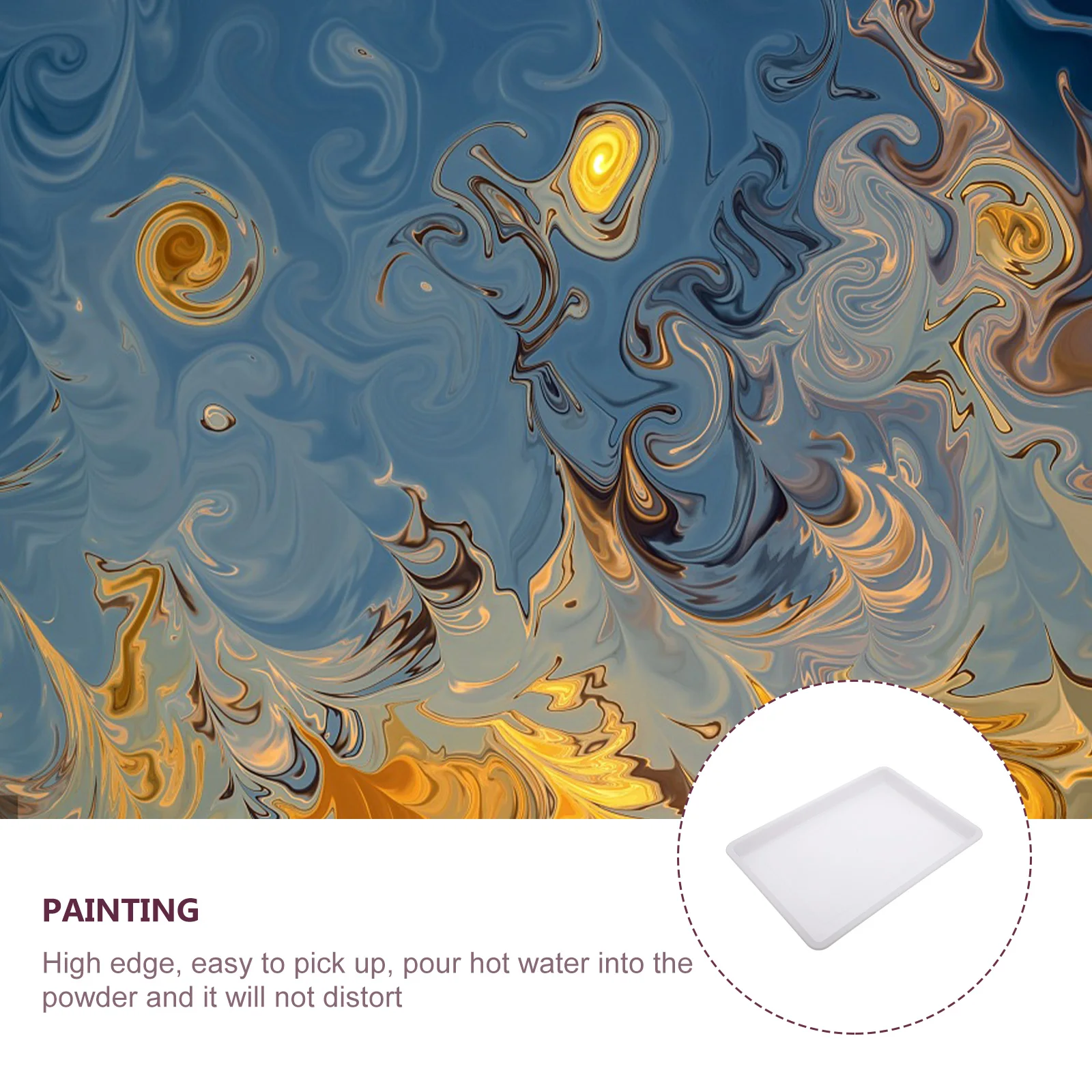 

2Pcs Plastic Painting Tray Pigment Mixing Plate Smooth Edge Art Drawing Tray for DIY Craft Watercolor Projects