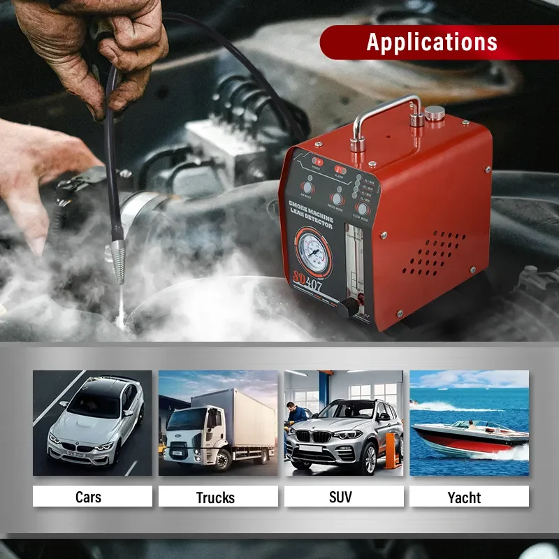 Automotive Smoke Machine Leak Detector 12V Dual Mode Car Pipe Leakage Tester with Pressure Gauge & Adjustable