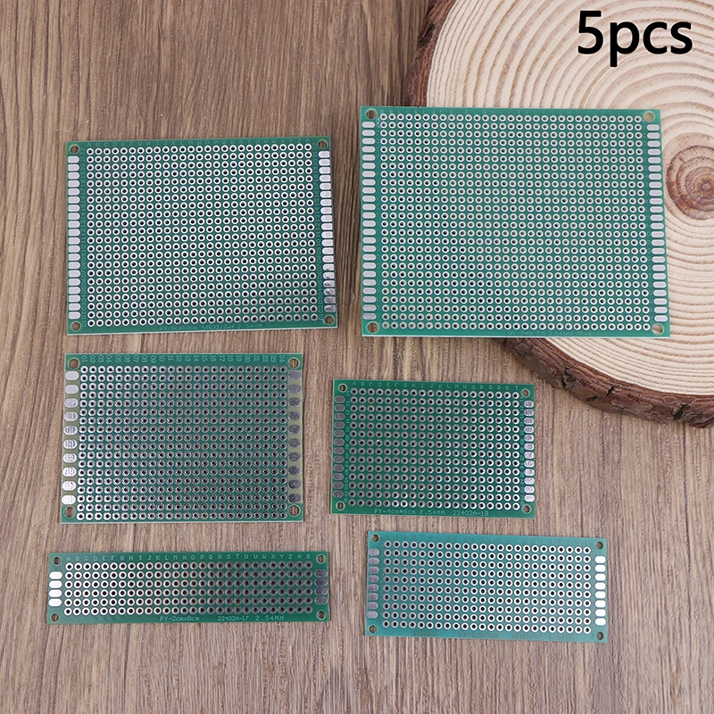 5pcs PCB ต้นแบบ Breadboard 2x8 3x7 4x6 5x7 6x8 7x9 ซม.คู่ด้านข้าง Universal พิมพ์วงจร PCB Board Protoboard สําหรับ Arduino