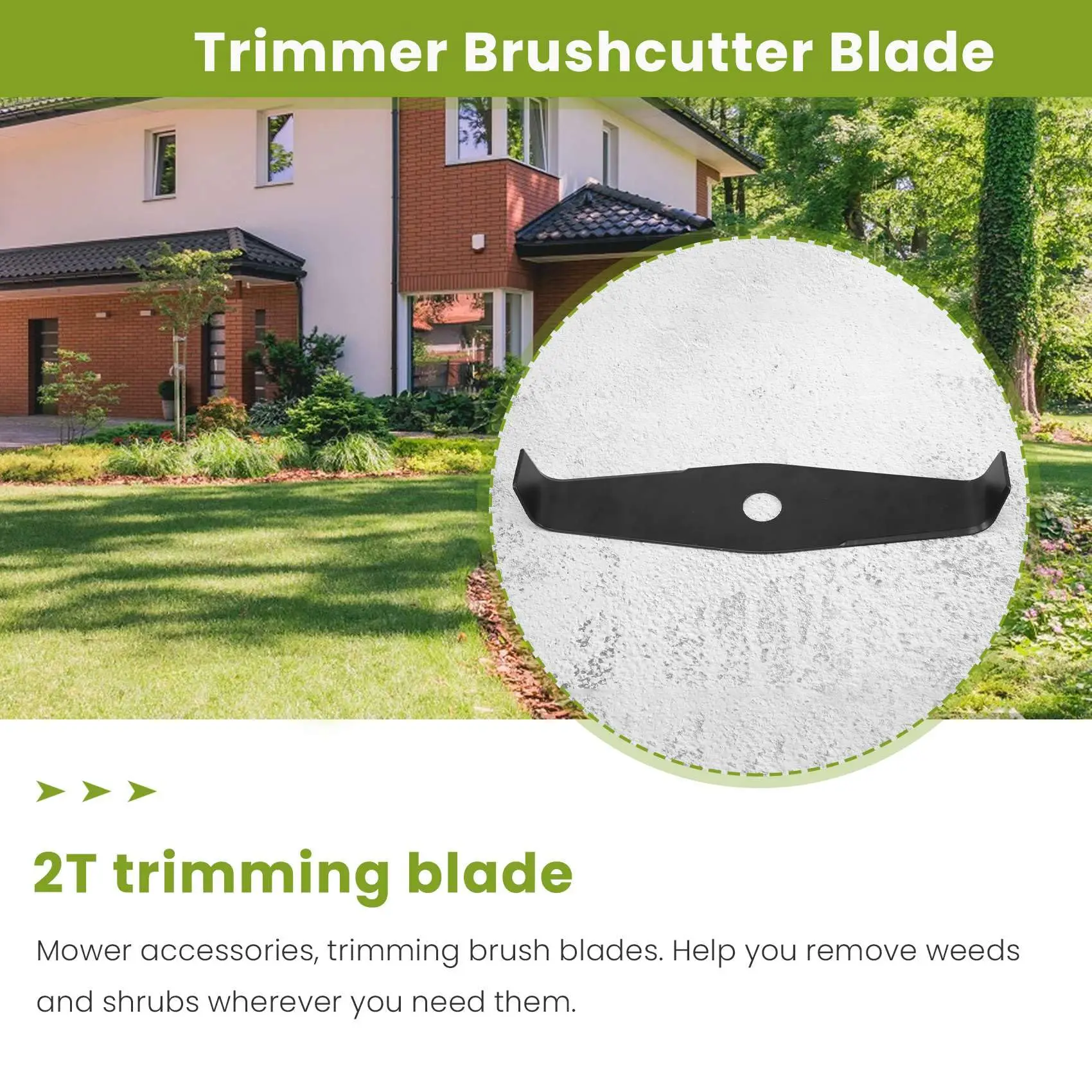 

Brush Cutter Grass Trimmer Head Knife Cutting Steel Blade 2 Tooth 2T Trimmer Blade 305 X 25.4 X 3mm for Brushcutter Replace