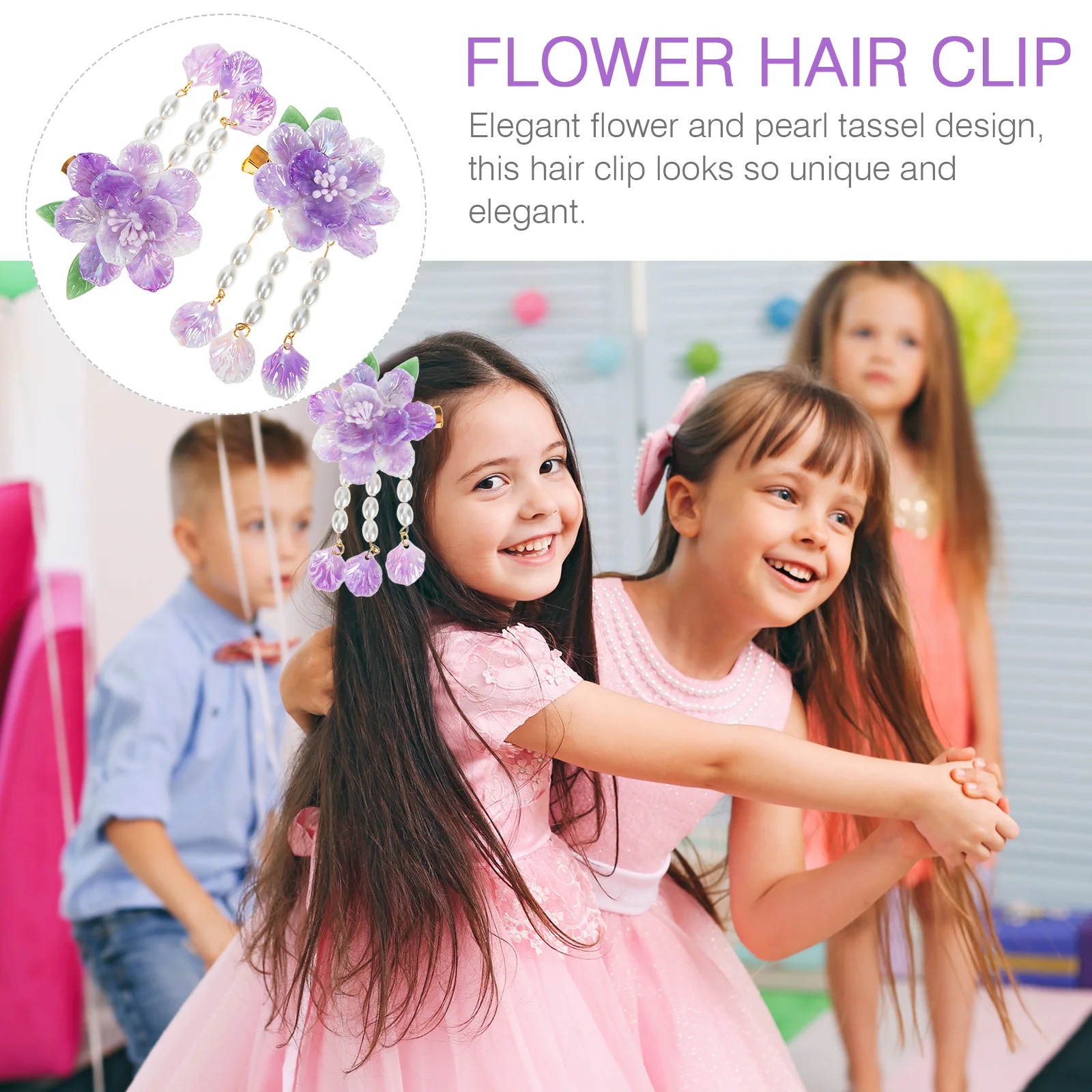 

Camellia Hair Clip Pearl Barrettes for Women Hairpin Retro Accessories Flower Tassel Flowers Clips