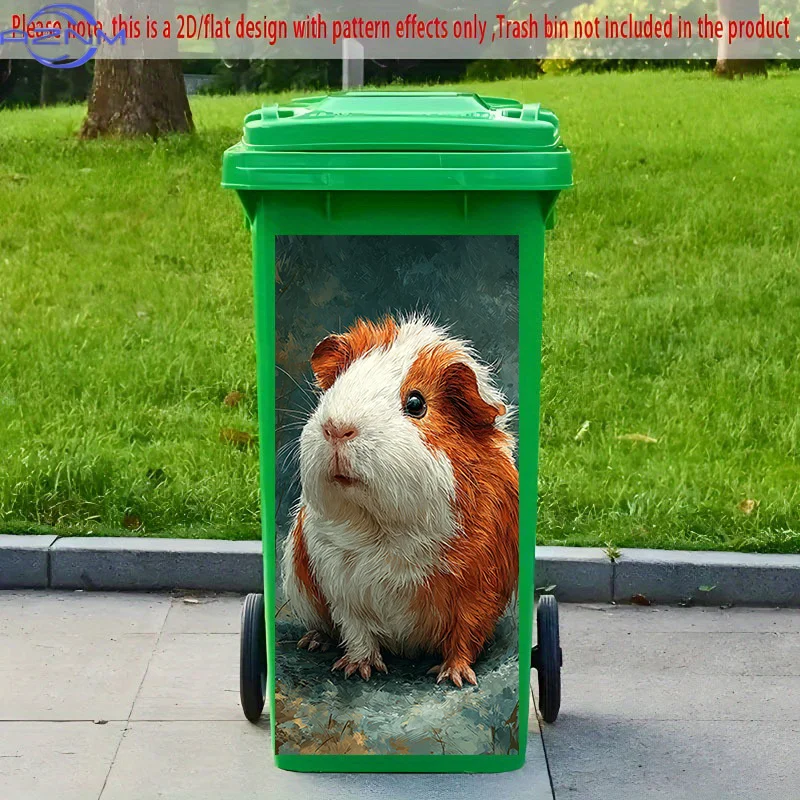 2D Flat Printing 1pc 2D Pattern Printed Kitchen Trash Can Sticker xcm, Adorable Pom-Pom Theme Kitchen Home Decor Wallpaper, Se