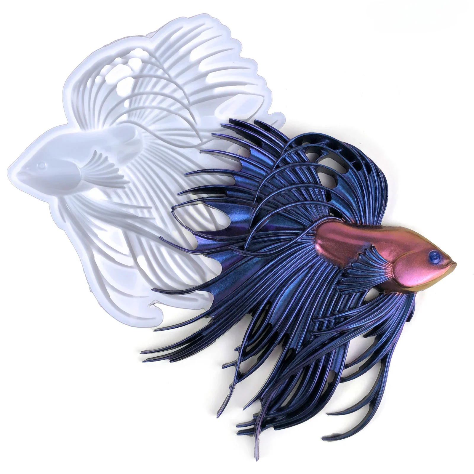 Semi-three-Dimensional  Fish Silicone Mold, Living Room Wall Stickers, Decorative Resin Crafts Ornaments, Ocean Series Molds