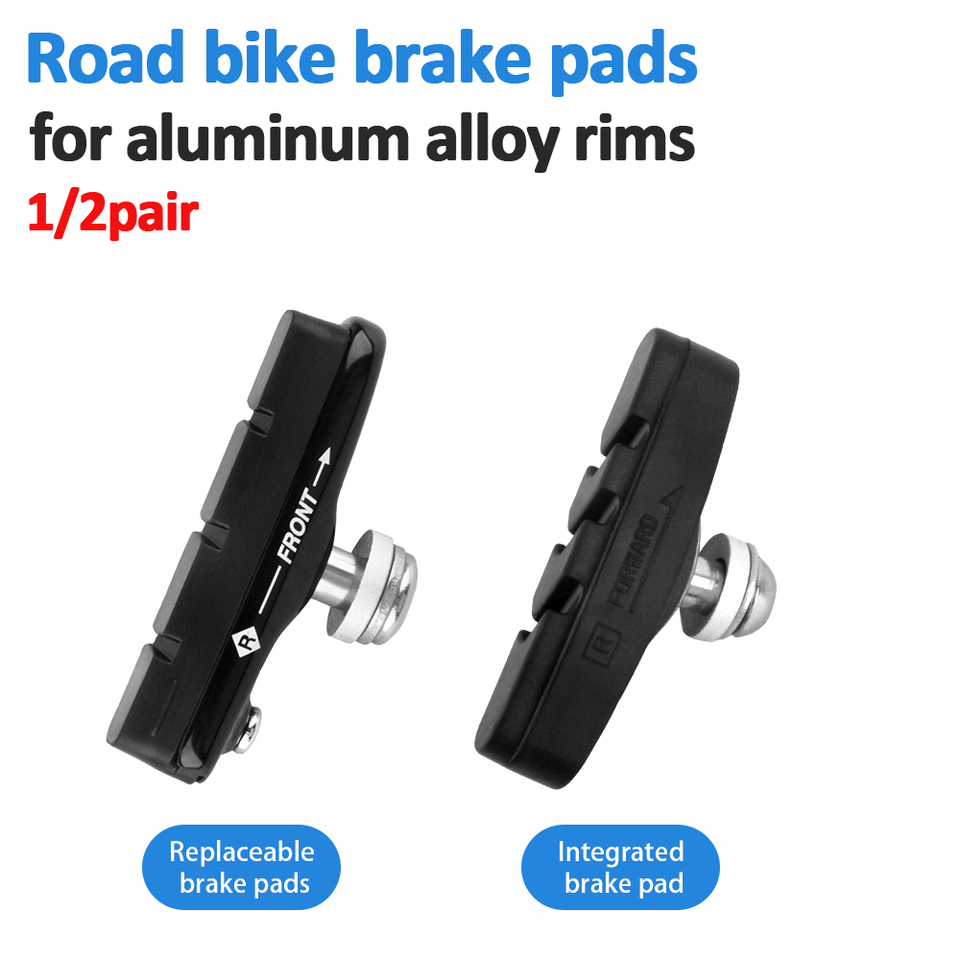 WUZEI Road Bike Brake Shoes C Caliper Hoof Replaceable Rubber Pads CNC Shell Block For Aluminum Alloy Rims Road Bike Brake Pads