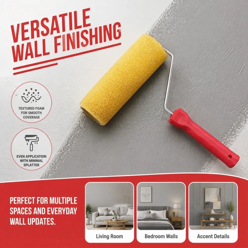 With Handle Texture Pattern Paint Roller Pattern Tool Art Painting Imitation Seaweed Sponge Roller Texture Tool